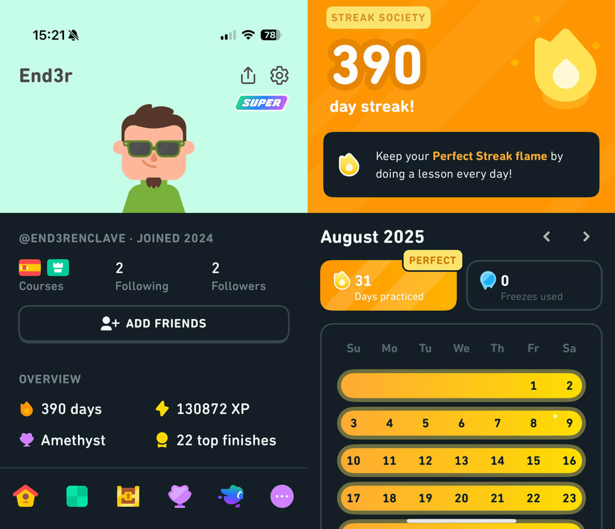TataDeveloper - Duolingo po roku 01